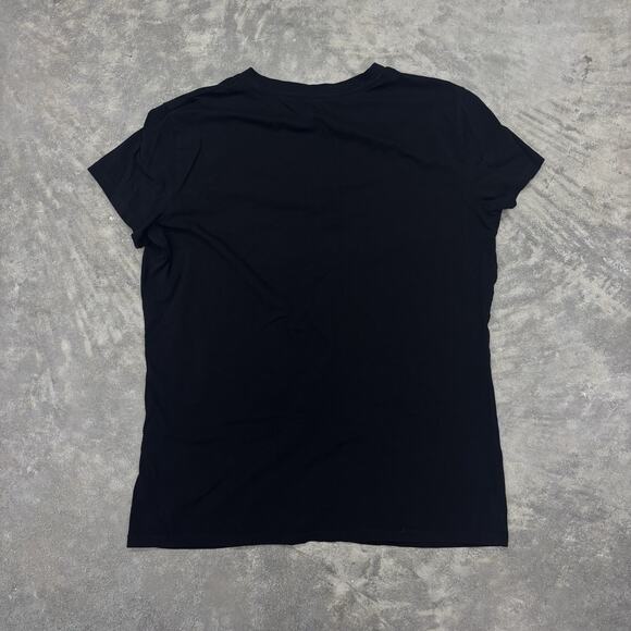 Armani Exchange WomenS XL V Neck Black Short Sleeve T Shirt Logo Square Patch - Picture 7 of 9